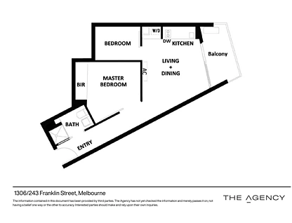1306/243 Franklin Street, Melbourne, Melbourne CBD, 2 침실, 1 욕실, Apartment