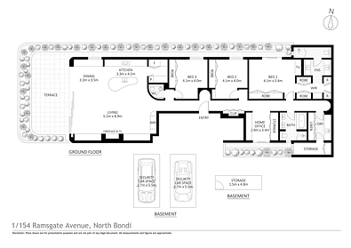 1/154 Ramsgate Avenue, Bondi Beach, NSW 2026, 3 slaapkamers, 2 badkamers, Apartment