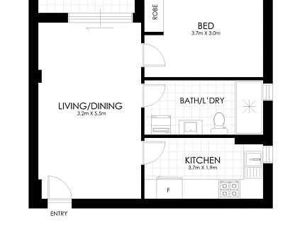 6/40a Roslyn Gardens, Rushcutters Bay, Sydney CBD, 1 રૂમ, 1 બાથરૂમ, Apartment
