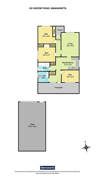 103 Vincent Road, Wangaratta, VIC 3677, 3房, 1浴, House