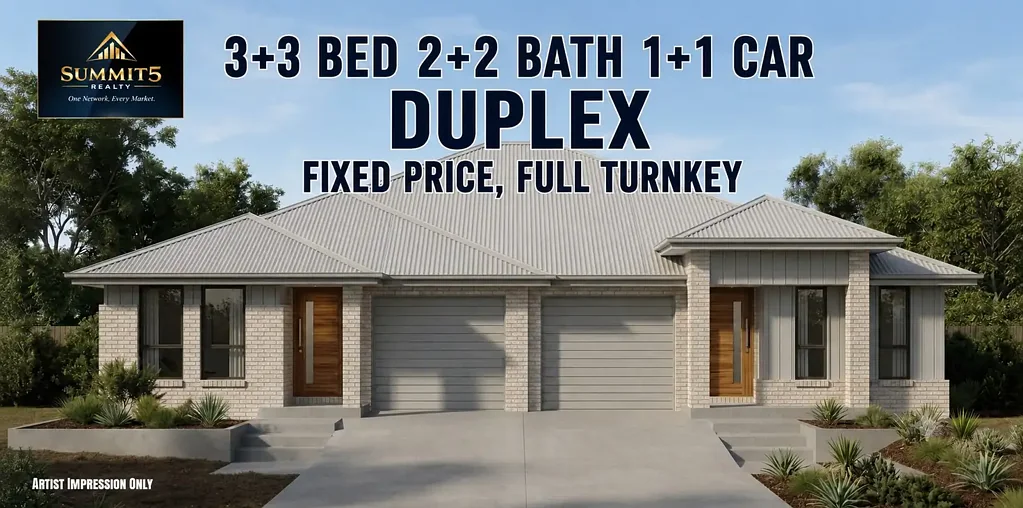 Cessnock 6 Bedroom DUPLEX | CESSNOCK | HUNTER REGION
3 + 3 BED | 2 + 2 BATH | 1 + 1 CAR

Fixed Price • Full Turnkey • Secure Today’s Price