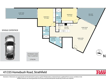 47/235 HOMEBUSH ROAD, Strathfield, Inner West, 2 कमरे, 2 बाथरूम, Apartment