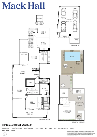 23/35 Mount Street, West Perth, WA 6005, 3房, 3浴, Apartment