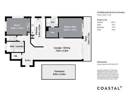 3 Old Burleigh Road, Surfers Paradise, Gold Coast, 2房, 2浴, Apartment