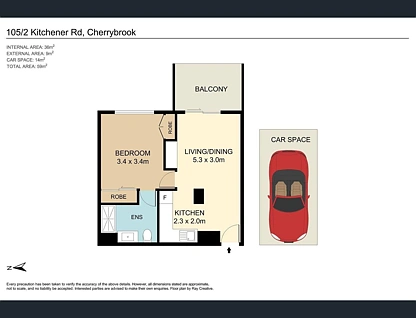 UNIT 105/2 KITCHENER ROAD, Cherrybrook, The Hills, 1房, 1浴, Unit