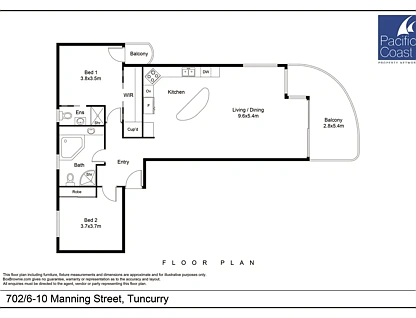 Level 7/702/6-10 Manning Street, Tuncurry, Hunter, 2 habitaciones, 2 baños, Apartment