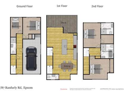 3/87 Ranfurly Road, Epsom, Auckland City, Auckland, 4部屋, 3バスルーム, House