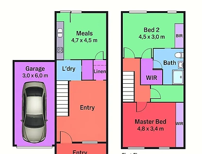 3/60 Warringa Crescent, Hoppers Crossing, South West Melbourne, 2 ਕਮਰੇ, 2 ਬਾਥਰੂਮ, Townhouse
