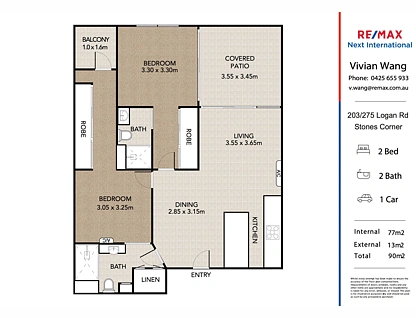 203/275 - 283 Logan Road, Stones Corner, Fordell, 2房, 2浴, Apartment