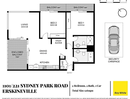 1101/221-229 Sydney Park Road, Erskineville, Inner West, 2 غرف, 2 حمامات, Apartment