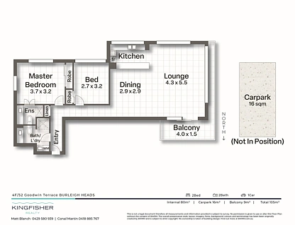 4F/52 Goodwin Terrace, Burleigh Heads, Gold Coast, 2 Kuwarto, 2 Banyo, Apartment