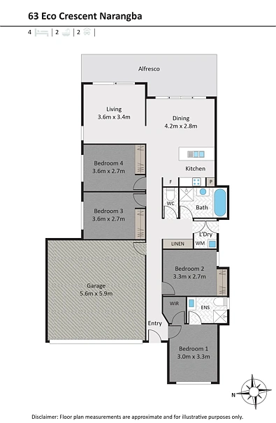 63 Eco Crescent, Narangba, QLD 4504, 4 slaapkamers, 2 badkamers, House