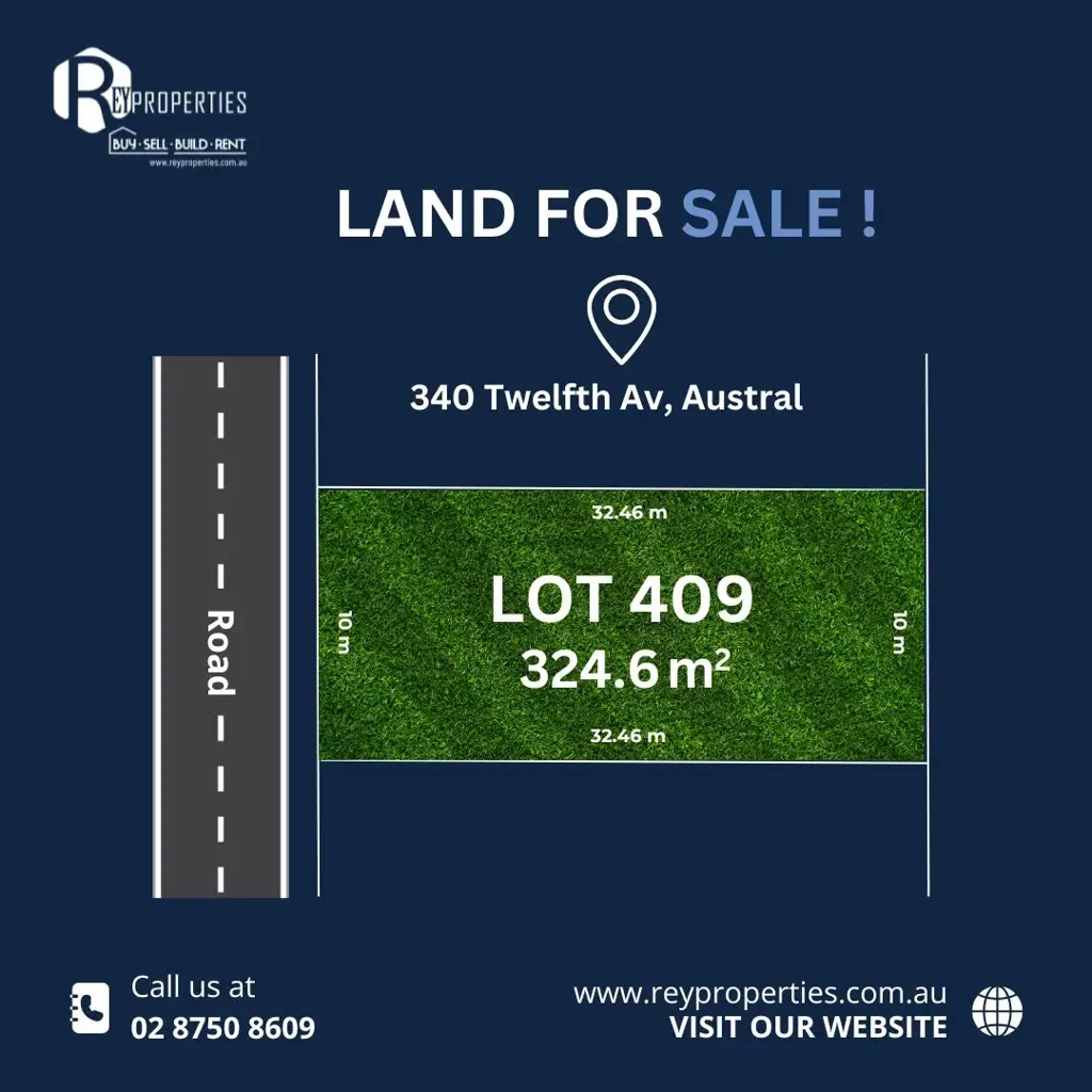 Austral 投资未来 340 Twelfth Ave Lot 409 崛起社区 优选地块 Land | Austral | Registration Mid 2026