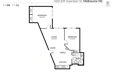 420/339 Swanston Street, Melbourne, VIC 3000, 2 Bedrooms, 1 Bathrooms, Apartment