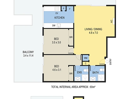 208/82 Bulla Road, Strathmore, North Melbourne, 2 habitaciones, 2 baños, Apartment