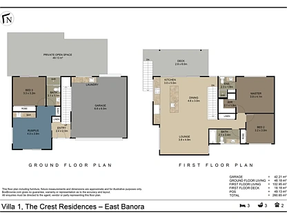 Villa 1 -/19 Bione Avenue, Banora Point, NSW 2486, 3部屋, 3バスルーム, Townhouse