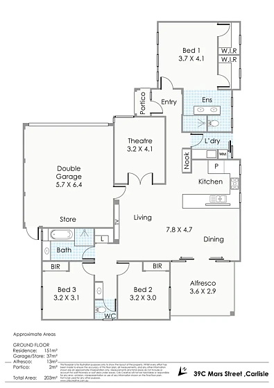 39C Mars Street, Carlisle, WA 6101, 3 कमरे, 2 बाथरूम, House