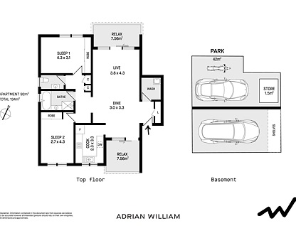 16/168-172 Hampden Road, Abbotsford, Inner West, 2 habitaciones, 1 baños, Apartment