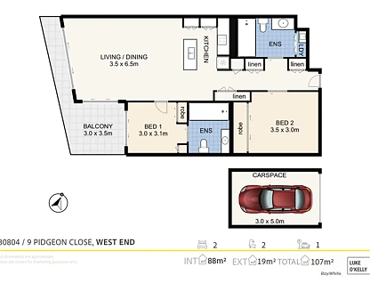 30804/9 Pidgeon Close, West End, QLD 4101, 2 ਕਮਰੇ, 2 ਬਾਥਰੂਮ, Apartment