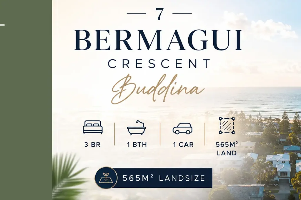 Buddina 3कमरा 350m to Beach - Development/Business/Residential - opposite Kawana Shopping World - EOI close 27.08.2026