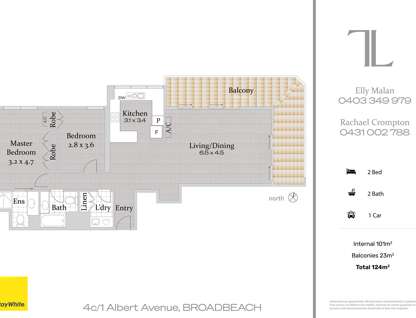 4C/1 Albert Avenue, Broadbeach, QLD 4218, 2 Bedrooms, 2 Bathrooms, Apartment
