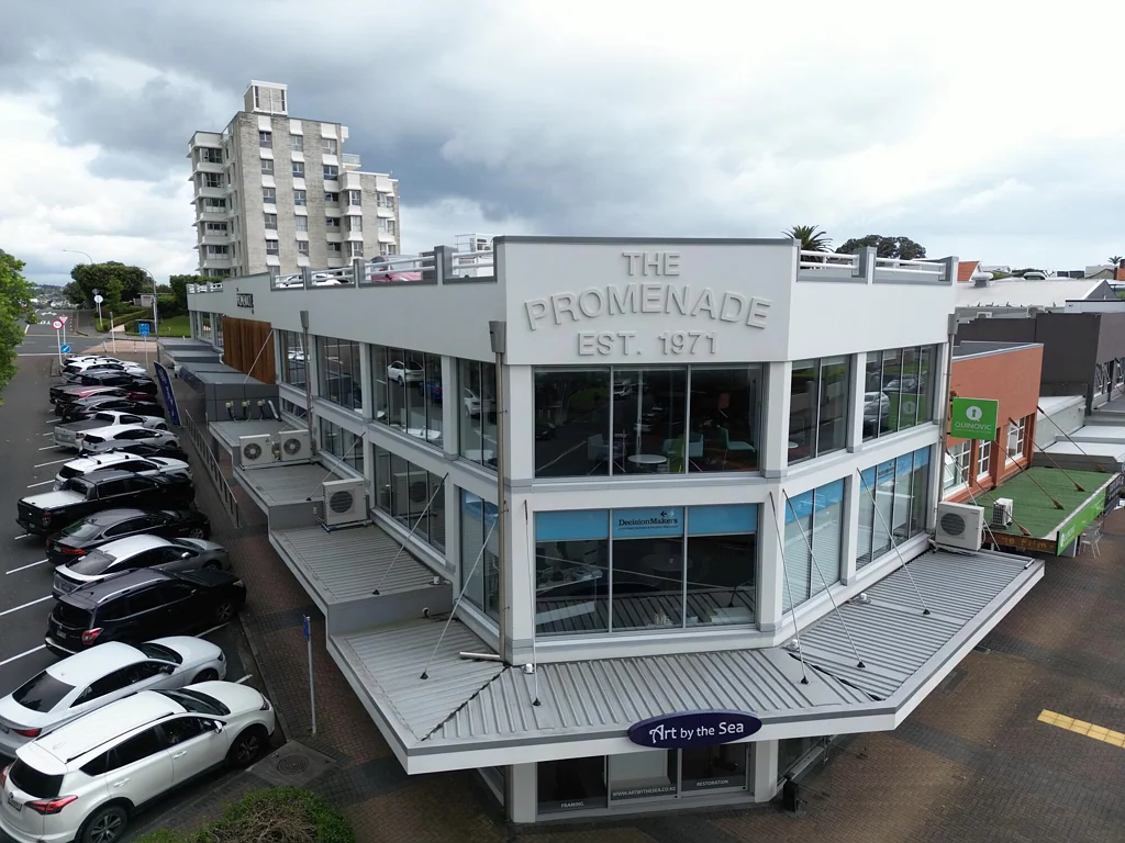 Takapuna Premium corner office with beach outlook