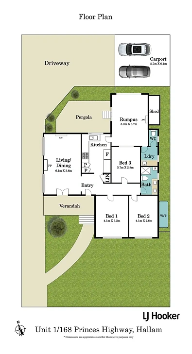 1/168 Princes Highway, Hallam, VIC 3803, 3 Bedrooms, 1 Bathrooms, Unit