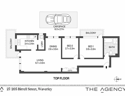 27/205 Birrell Street, Waverley, Eastern Suburbs, 2 habitaciones, 1 baños, Apartment