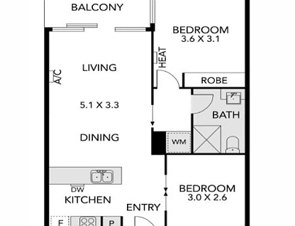 1103/483 Swanston Street, Melbourne, Melbourne CBD, 2 રૂમ, 1 બાથરૂમ, Apartment