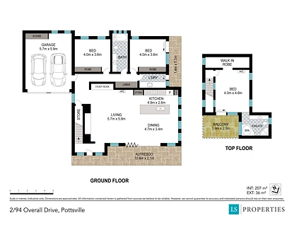 2/94 Overall Drive, Pottsville, North Coast, 3 कमरे, 2 बाथरूम, Apartment