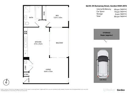 62/35-39 Dumaresq Street, Gordon, Upper North Shore, 1 રૂમ, 1 બાથરૂમ, Apartment