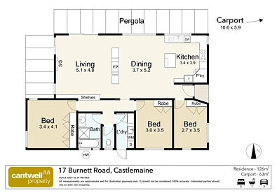 17 Burnett Road, Castlemaine, VIC 3450, 3房, 1浴, House