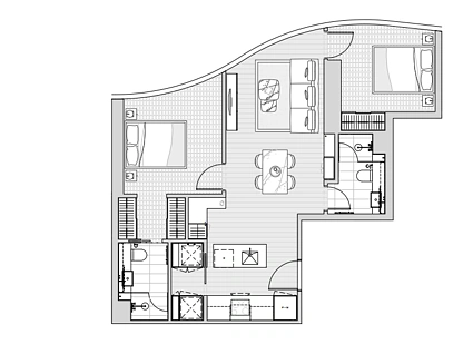Lv39x1/119 A'Beckett Street, Melbourne, Melbourne CBD, 2房, 2浴, Apartment