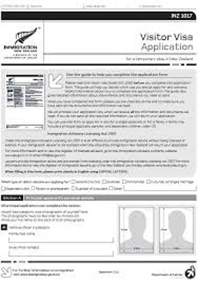 2012年新西兰签证常用表格