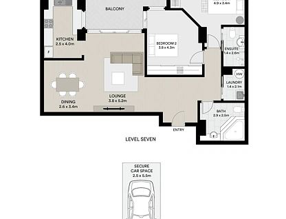 7B/36-42 Princess Street, Brighton-Le-Sands, St George, 2 침실, 2 욕실, Apartment