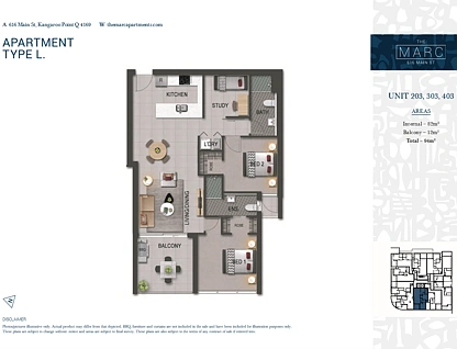 ID:21144517/616 Main Street, Kangaroo Point, Brisbane - Eastern Region, 2 rūma, 2 rūma horoi, Unit