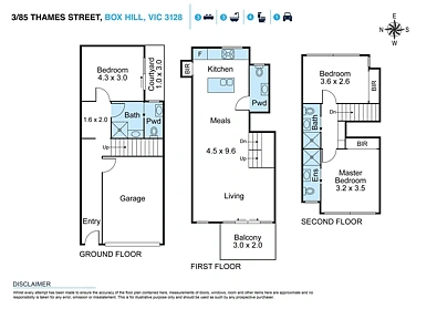 3/85 Thames Street, Box Hill, VIC 3128, 3 Bedrooms, 3 Bathrooms, Townhouse