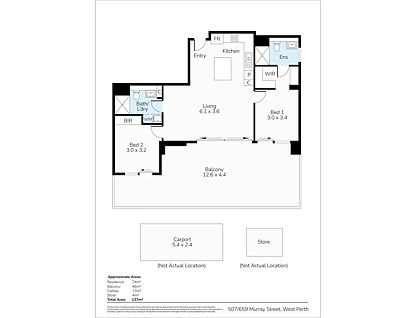 507/659 Murray Street, West Perth, Perth CBD, 2 Schlafzimmer, 2 Badezimmer, Apartment
