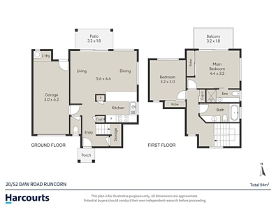 फ्लोर प्लान - 20/52 Daw Road, Runcorn, QLD 4113