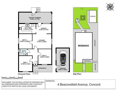 4 Beaconsfield Avenue, Concord, NSW 2137, 3房, 1浴, House