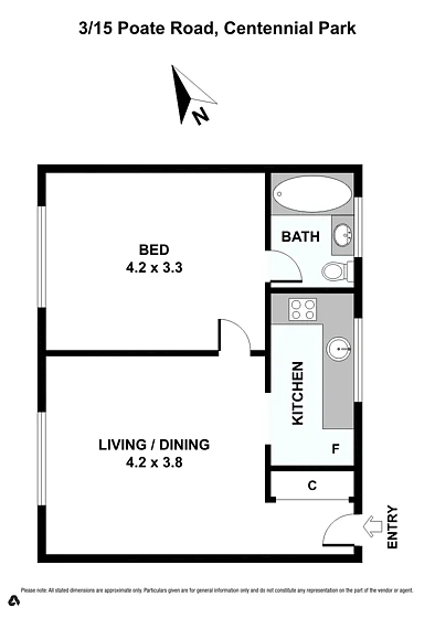 3/15 Poate Road, Centennial Park, NSW 2021, 1 રૂમ, 1 બાથરૂમ, Apartment