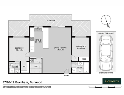 17/10-12 Grantham Street, Burwood, Inner West, 2 कमरे, 2 बाथरूम, Apartment