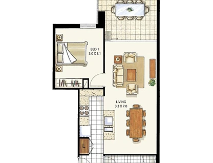 1705/108 Albert Street, Brisbane City, Brisbane - Inner City Region, 1 phòng ngủ, 1 phòng tắm, Apartment