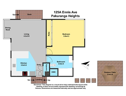 125A Ennis Avenue, Pakuranga Heights, Manukau City, Auckland, 1房, 1浴, 独立屋