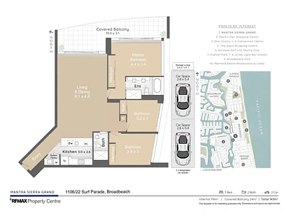 1106/22 Surf Parade, Broadbeach, QLD 4218, 3 ਕਮਰੇ, 2 ਬਾਥਰੂਮ, Apartment