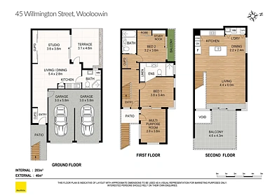 45 Willmington Street, Wooloowin, QLD 4030, 3 slaapkamers, 3 badkamers, Apartment
