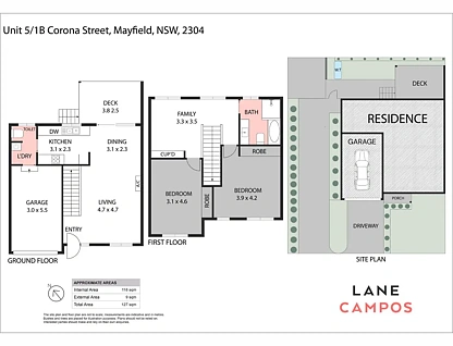 5/1B Corona Street, Mayfield, NSW 2304, 2 ਕਮਰੇ, 1 ਬਾਥਰੂਮ, Townhouse