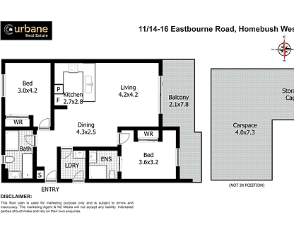 11/14-16 Eastbourne Road, Homebush West, Inner West, 2 ห้องนอน, 2 ห้องน้ำ, Apartment