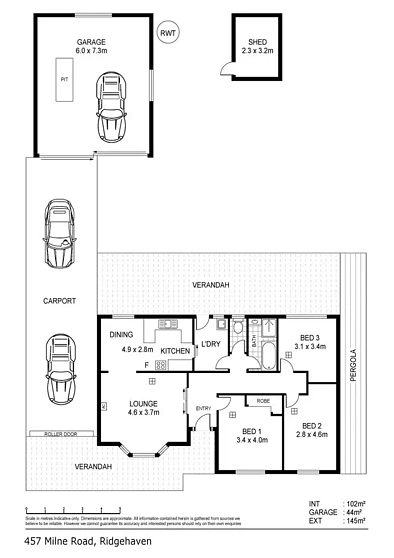 457 Milne Road, Ridgehaven, SA 5097, 3 slaapkamers, 1 badkamers, House