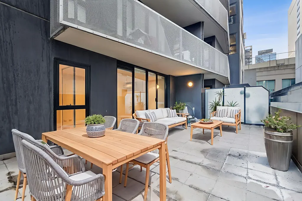 Private oversized balcony